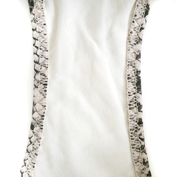 STELLA MCCARTNEY snakeskin snake print one piece halter swimsuit tan black Sz S - Picture 8 of 12